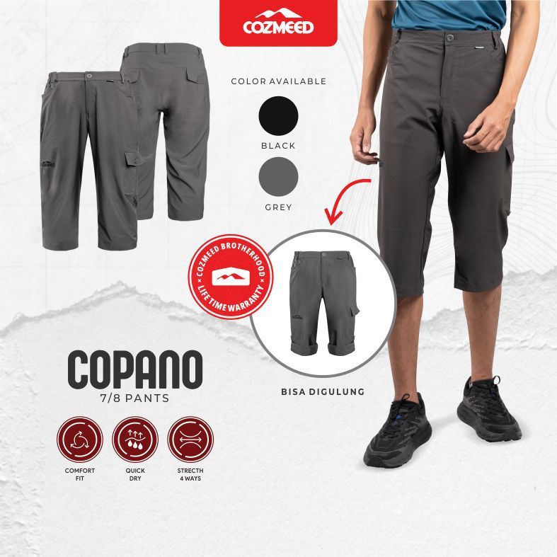 Cozmeed Celana Pendek Hiking Gunung 7/8 Pria Wanita Ringan Stretch Quick Dry Copano