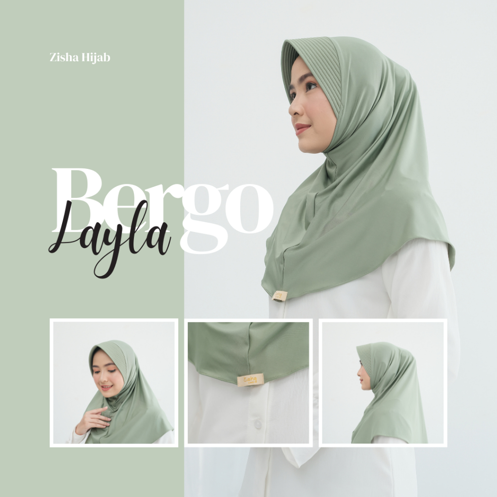 Hijab Bergo Hijab Sport Pet Tebal Hijab Bergo Pet Tebal Kerudung Bergo Jilbab Bergo Warna Hijau Sage