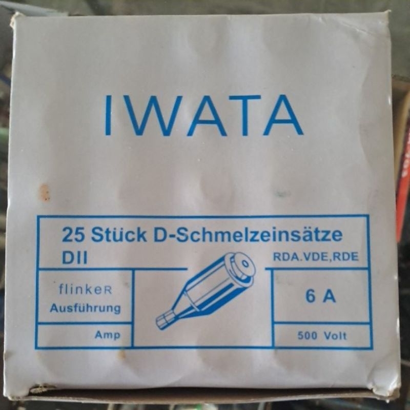 Sekring batu fuse Sekring keramik Listrik 6A iwata