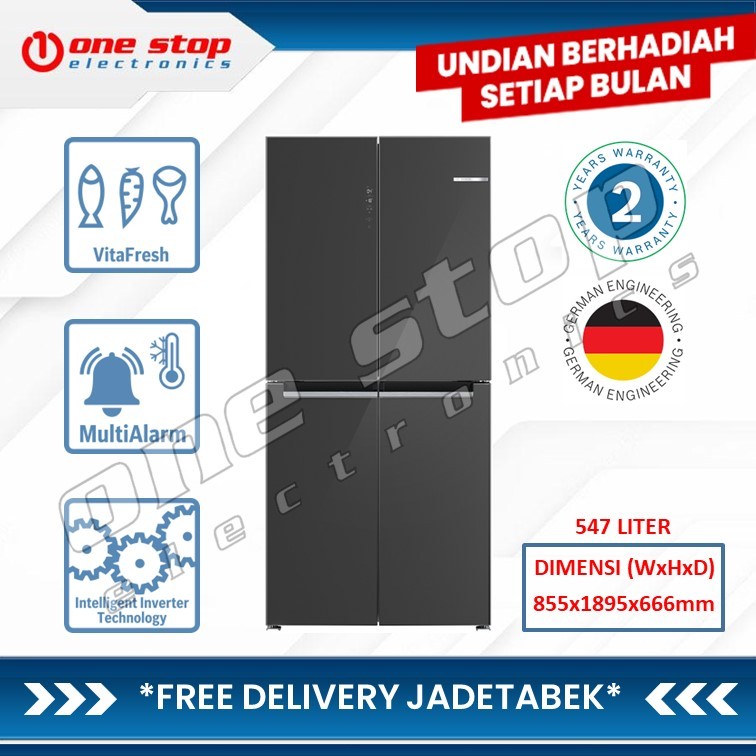 BOSCH KMC85LEEA Kulkas Multi Door w/ Glass Door 4 Pintu 547L