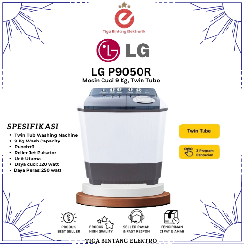 MESIN CUCI 2 TABUNG LG P9050R (9KG)