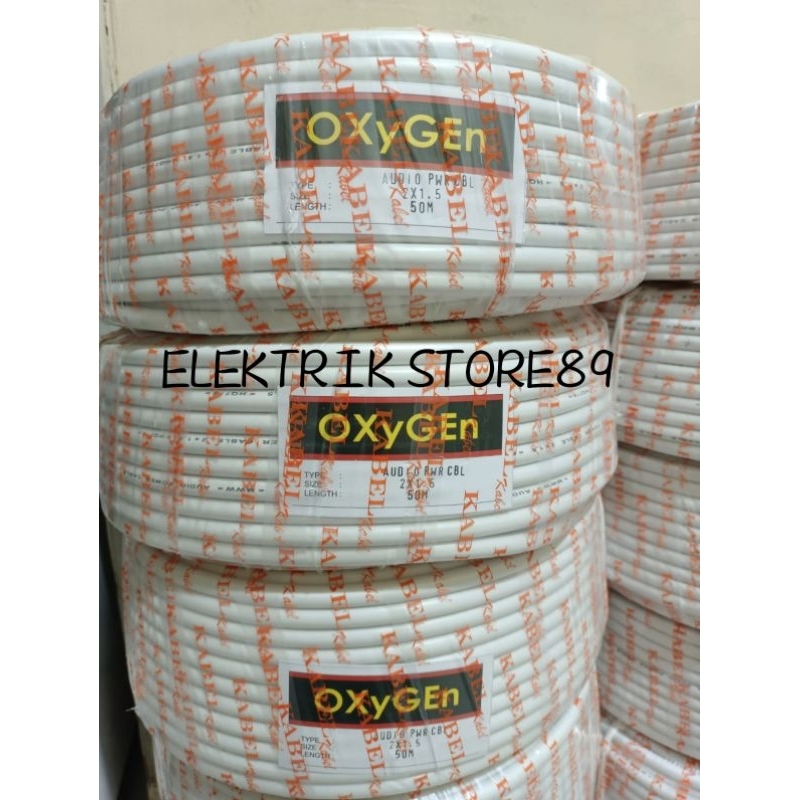 Kabel listrik/audio OXYGEN 2X1.5 ( 50meter ) NYM isi 2 kawatt