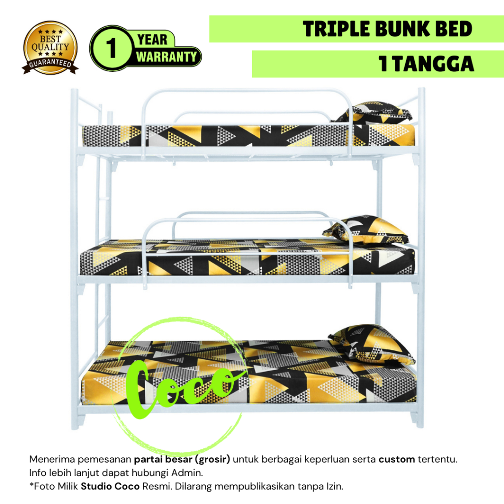 Ranjang Susun 3 Tingkat Besi Minimalis ST