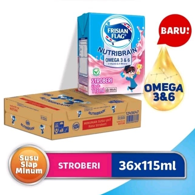 

Frisian Flag Omega Susu UHT Strawberry Nutribrain 115ml (36pcs) (Berhadiah)