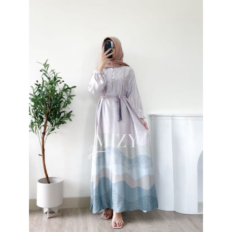 QINAN MEKA MAXI DRESS Pesta Kondangan Trend pakaian terbaru long dress baju gamis A line klok cantik