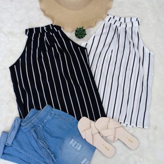 [SKC] STRIPE TANK ATASAN CEWEK TANK TOP KEKINIAN CROP TOP CEWEK ATASAN PANTAI BAJU KE BALI KEKINIAN 