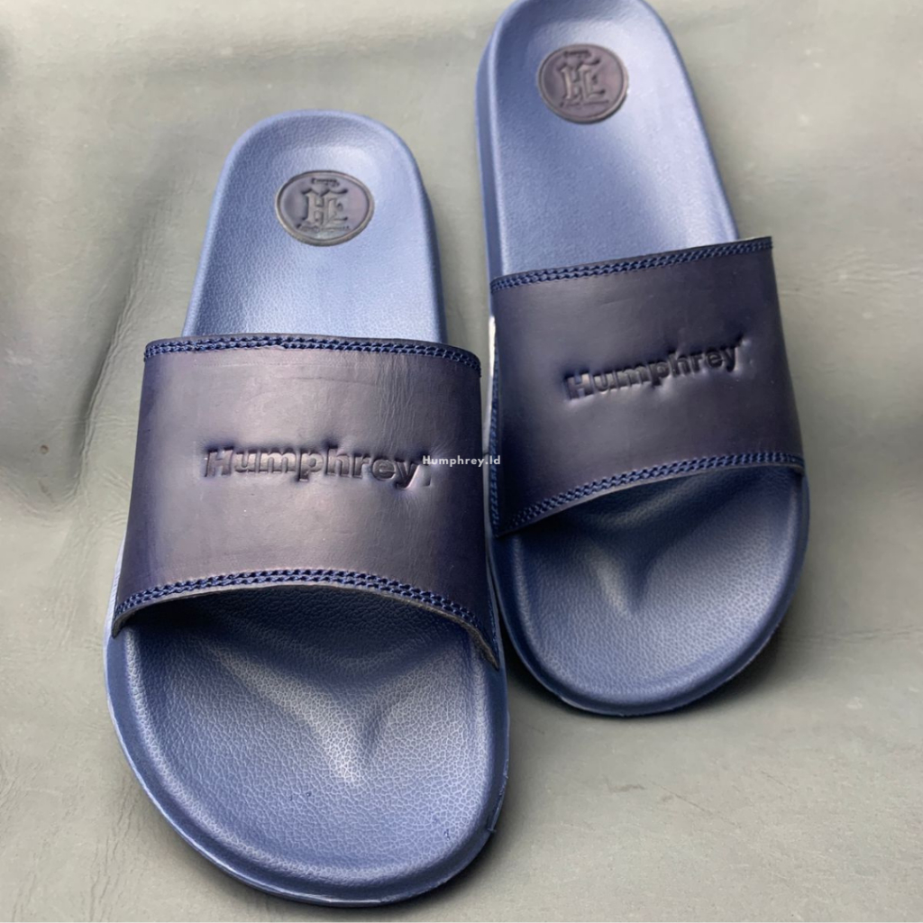 HUMPHREY.ID - SLIP ON NAVY SANDAL  KULIT PREMIUM PRIA SANDAL SLIDE SANDAL KULIT SLIP ON ORIGINAL