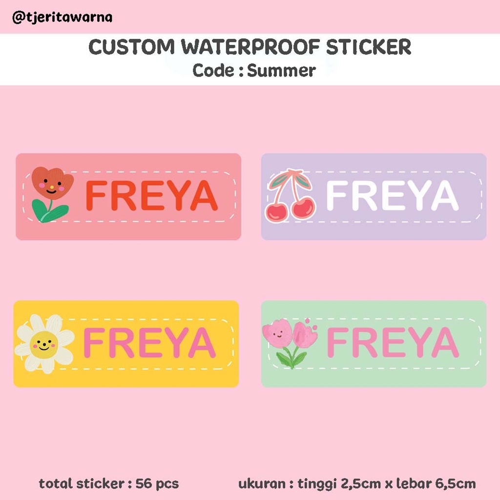 

Sticker Label Nama Anak Perempuan Waterproof Aesthetic Custom by tjeritawarna