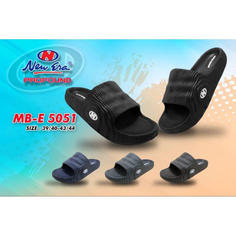 GROSIR Sandal Slop Pria New Era ORIGINAL - Sandal New Era MBE 5051 *6 PASANG*