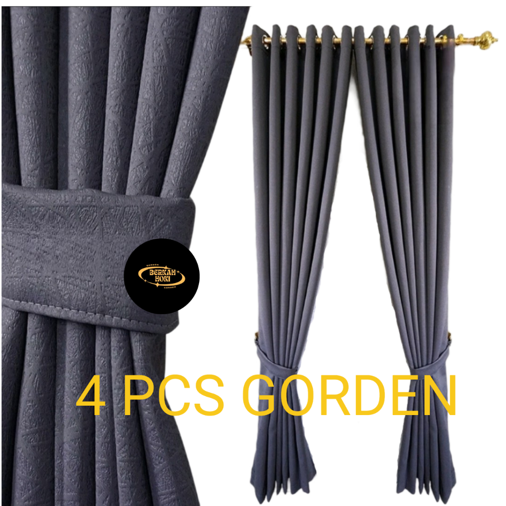 4 PCS Gorden Jendela panjang 3 meter 2 meter jendela minimalis blackout import polos Mewah Tebal