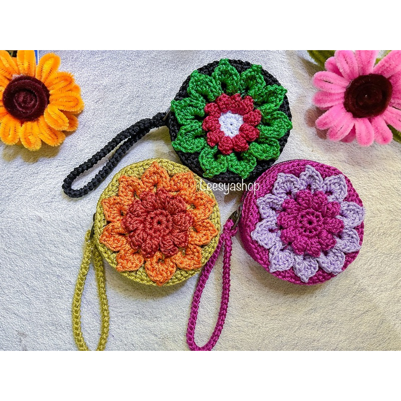 Dompet Koin Rajut / Dompet Koin Unik / Dompet Palestine / Dompet Bulat