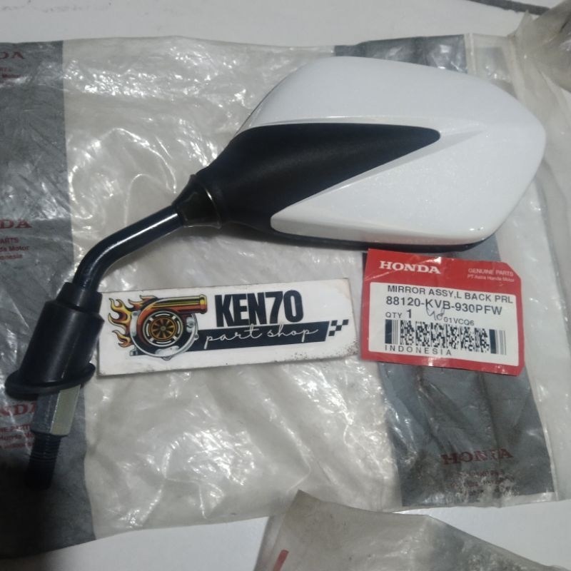 spion mirror kaca spion Honda Vario karbu putih  kiri 88120-kvb-930pfw