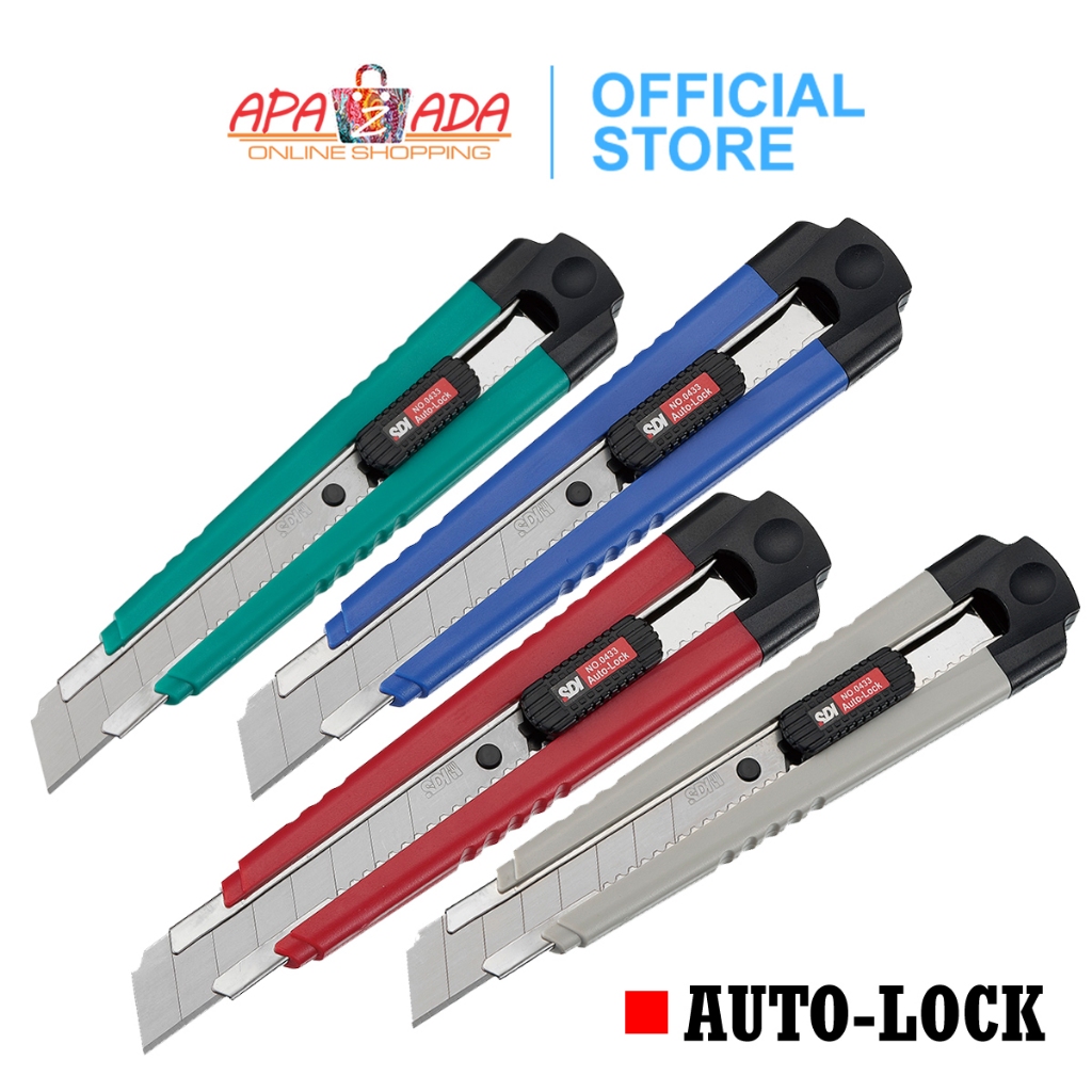 

Apazada - Cutter Besar L-500 [1 Pcs] / Heavy Duty Cutter 18mm Pemotong Kertas Kardus / 0433 SF6