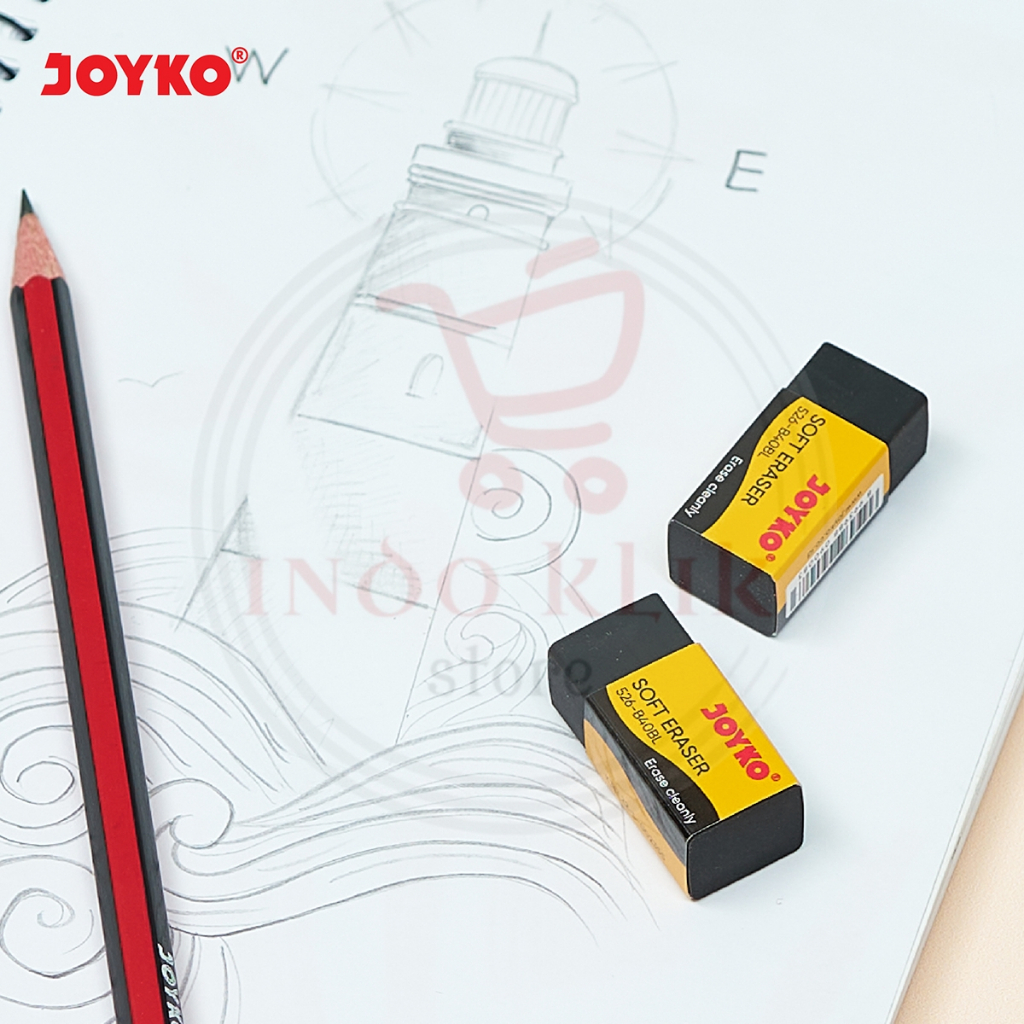 

Ay00! Penghapus Pensil Joyko B-40 Kecil 1 Pack isi 40 Pcs / Hapusan Pensil B40 Putih Hitam / Stip