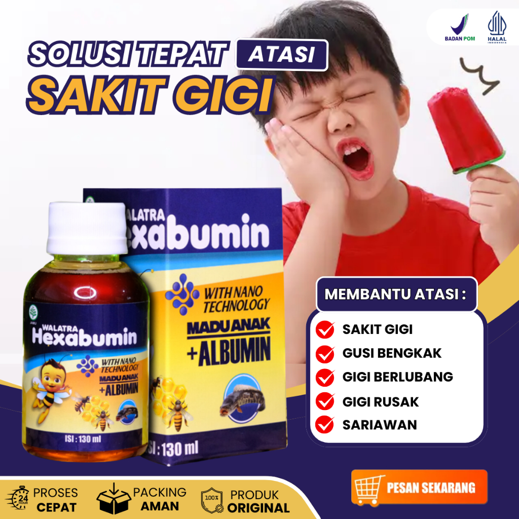 Obat Sakit Gigi Anak - Obat Sakit Gigi Berlubang, Bolong, Gigi Patah - Obat Gusi Bengkak Sariawan - 