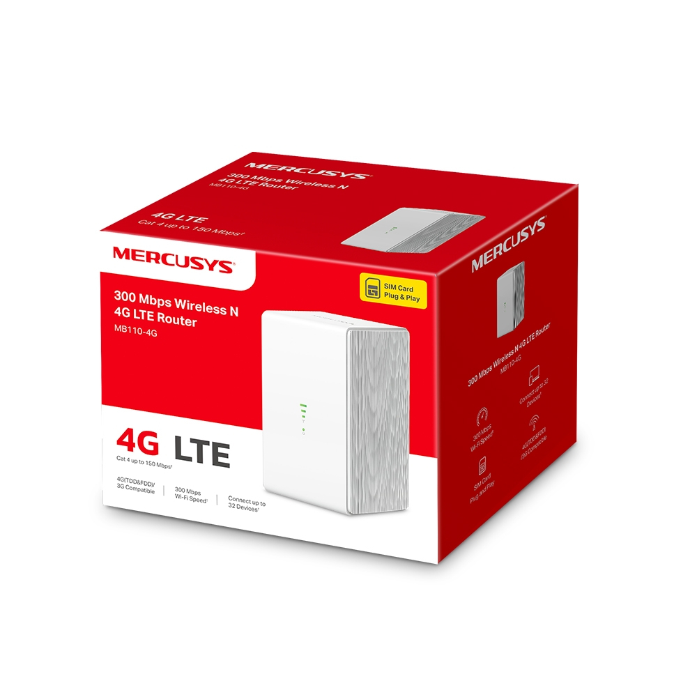 Router Wireless Mercusys MB110-4G 300Mbps 4G Lite