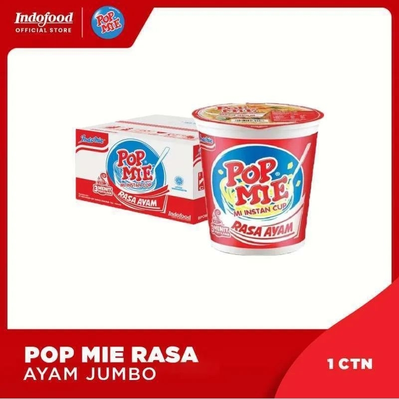 

Pop Mie Mi Instan Cup Rasa Ayam 1 Dus (24x 75gr - Mi Kuah Rasa Ayam