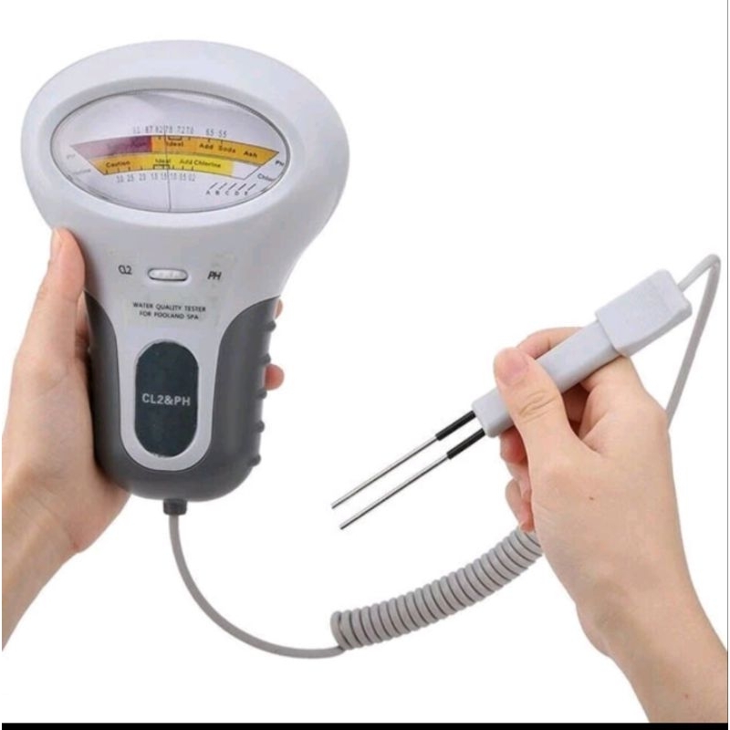 Portable Digital 2 In 1 PH And Chlorine Kaporit Meter Air Kolam Renang