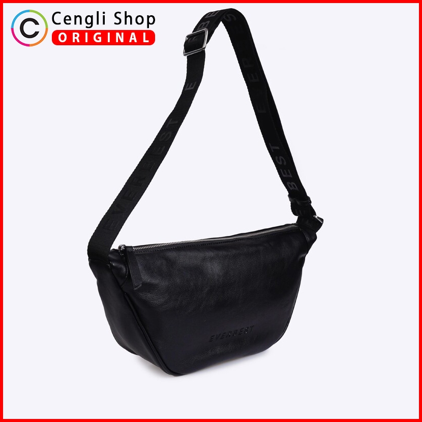 EVERBEST TAS SELEMPANG BAHU PRIA WANITA ORIGINAL ASLI ORI SLING SHOULDER BAG HITAM EM38