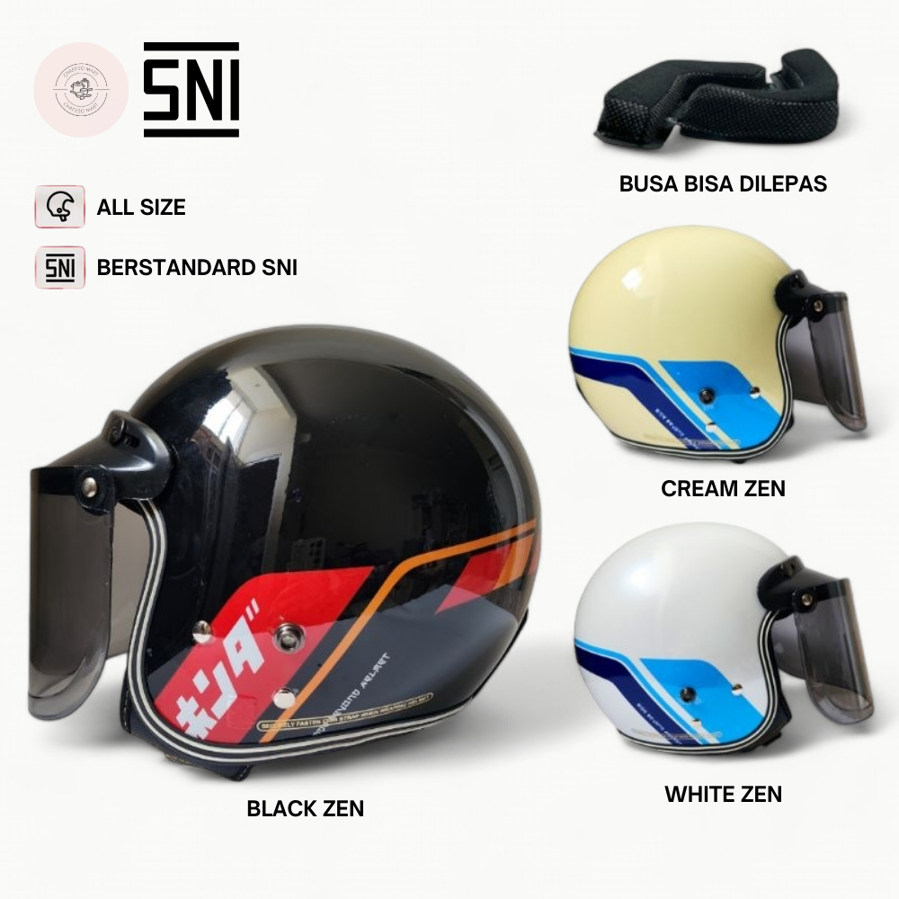 Helm Vintage Classic Busa Tebal & Nyaman - All Size - SNI