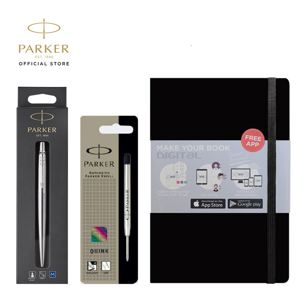 

SPECIAL PACKAGE - Jotter Hangsell Stainless Steel CT BP, Refill Black, O2O Journal / Premium Gift Kado Formal Back To School