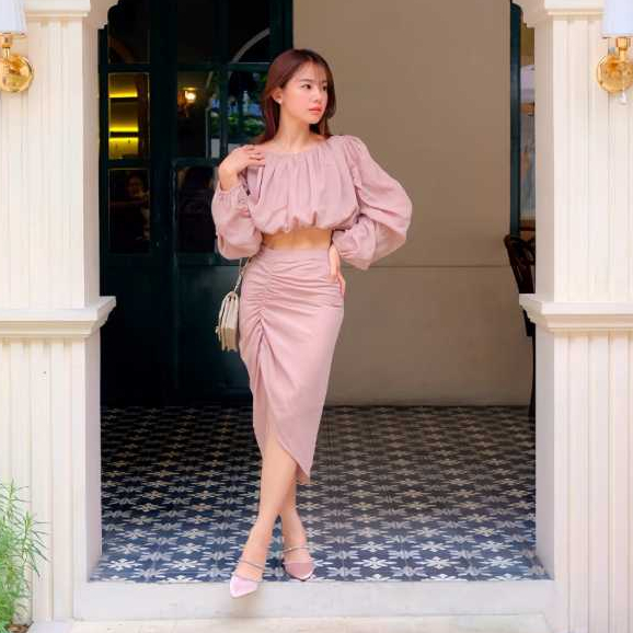 Surin Shena Set Wanita , One Set Wanita, Outfit Pantai ,  Elegan, Pretty, Best Seller ] Taupe