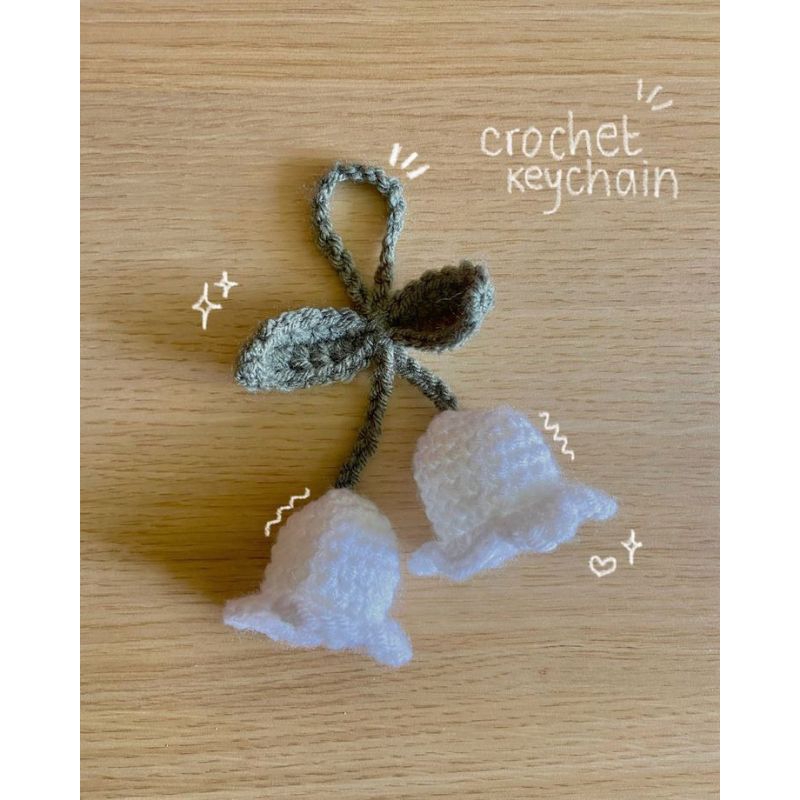 lily of the valley crochet bagcharms