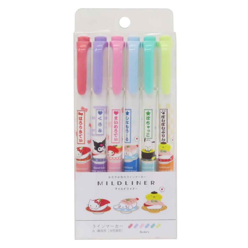 

D3W! Zebra Mildliner Sanrio Characters x Sushi Dishes Double Sided Highlighter Penanda Halaman