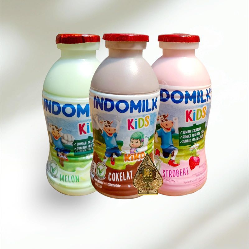 

4 pcs Susu Indomilk Coklat,Strawberry& Melon 190ml