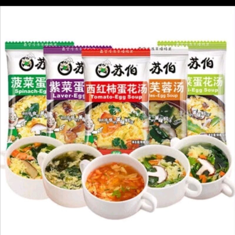

Sup Telur /Kuah Instan /Eeg Soup Instan 30gr/5pcs