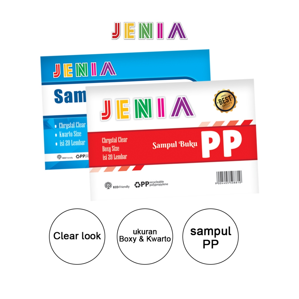 

Sampul Buku Plastik PP Jenia ukuran Boxy Kwarto