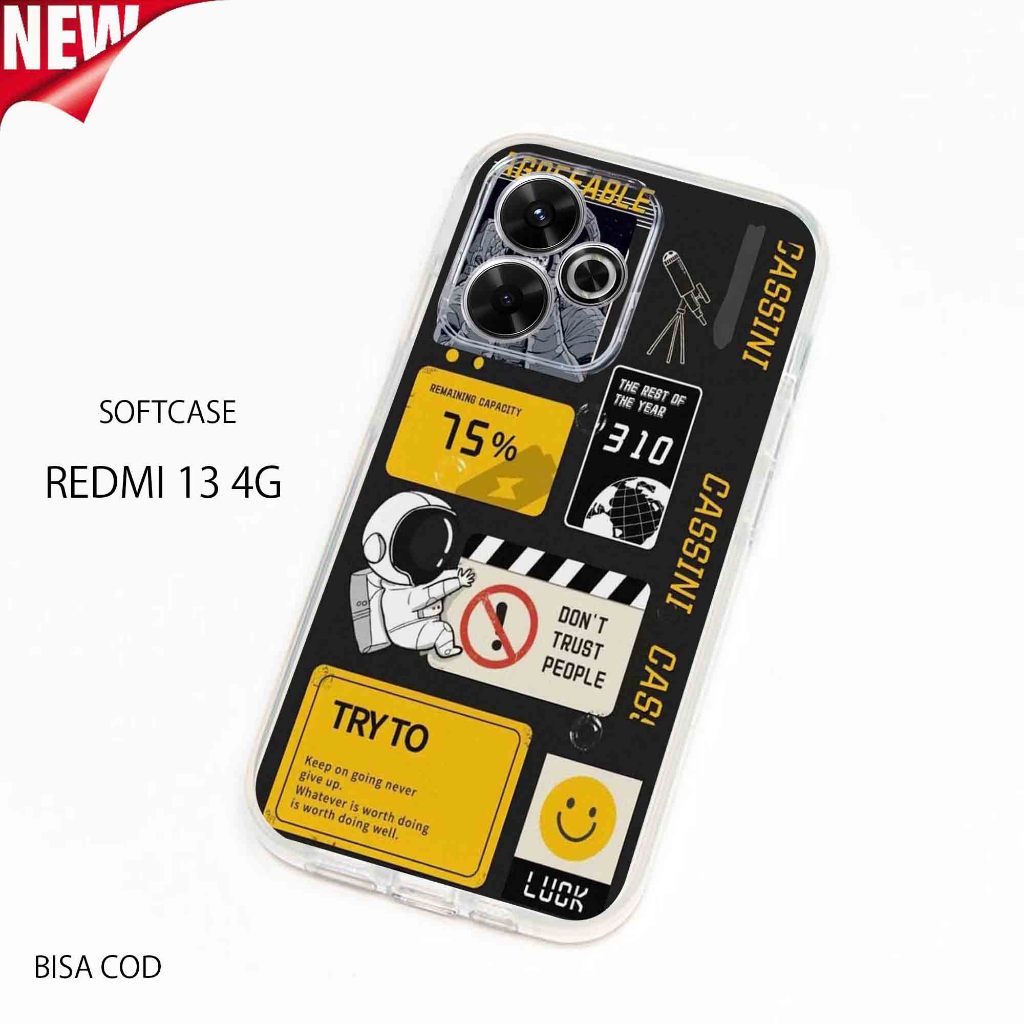 Sukses Case Redmi  13 4G Terbaru - Casing Motif NSTK- Silikon Redmi 13 4G - Clear case Premium Hd - 