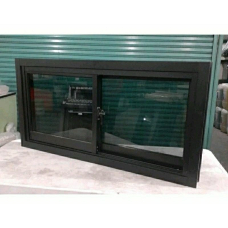 JENDELA ALUMINIUM SLIDING UK T40xL80 komplit tinggal pasang