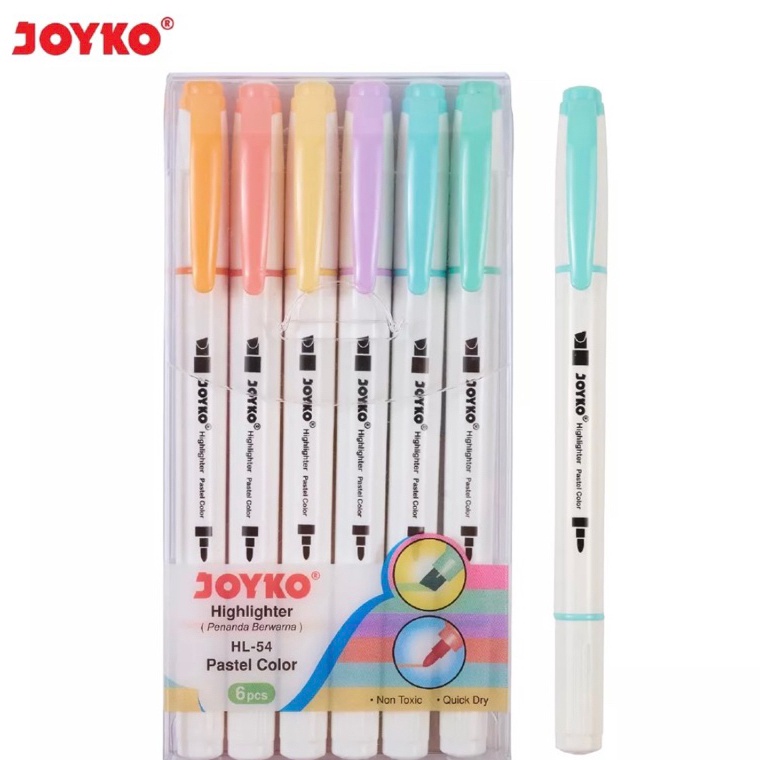 

KODE A15V 6pcs Highlighter Joyko Pastel Color HL54 6 warna