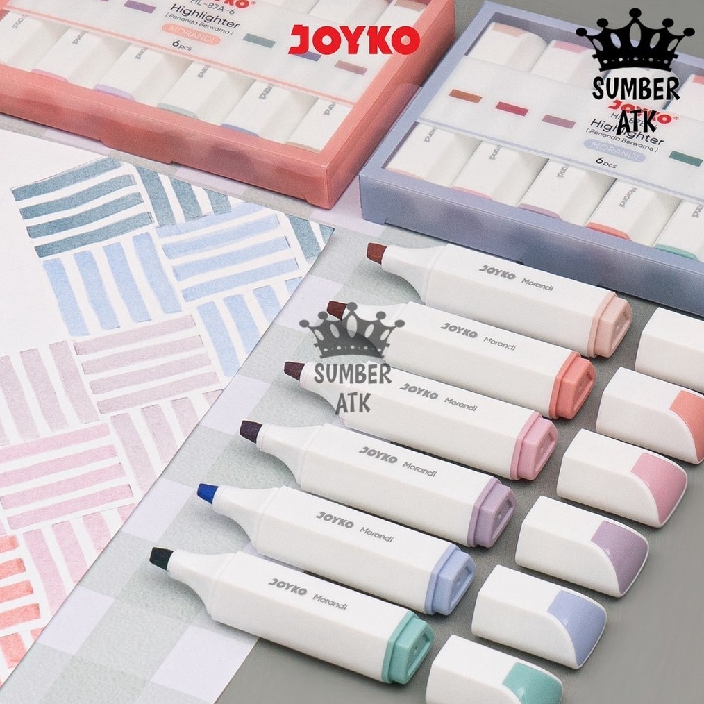 

KODE F8B Penanda Berwarna Highlighter Joyko HL87A 87B 6 Warna Morandi