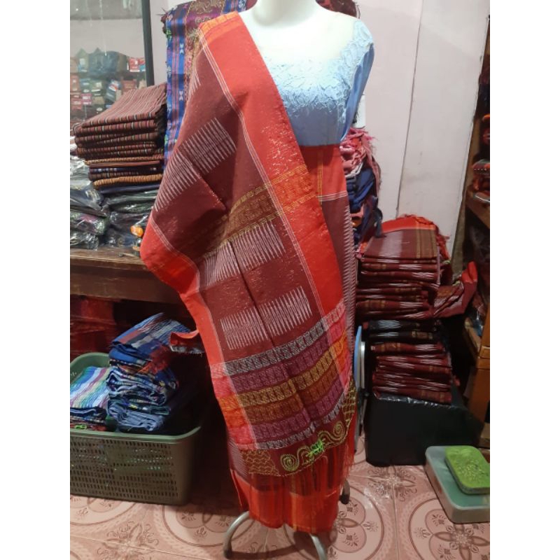 Setelan Bintang Maratur Sarung Selendang Kain Lilit ada Talinya Bordir Rumbai halus Tenun Mesin Song