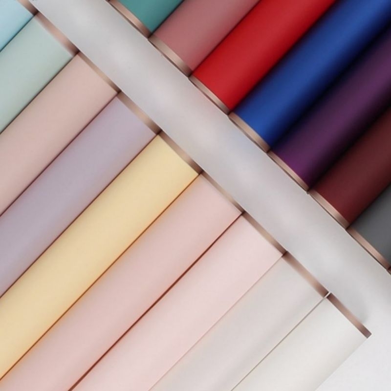 kertas buket bunga/flower wrapping/cello pastel frame