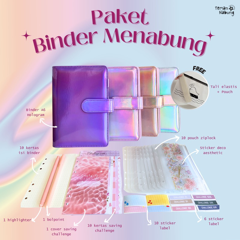 

Paket Binder Menabung - Holo Edition (10 ZIPLOCK)