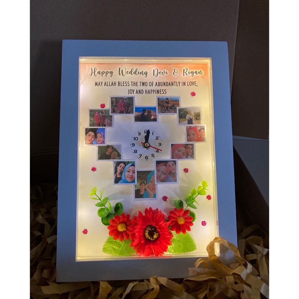 Bingkai Love Bunga - 12 foto - bingkai 3D bunga - hadiah anniversary - kadokita Pontianak