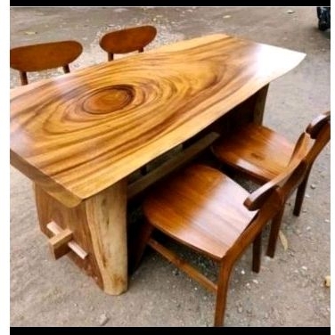 Termurah Set meja makan trembesi ropan set dinning set trembesi meja trembesi meja makan