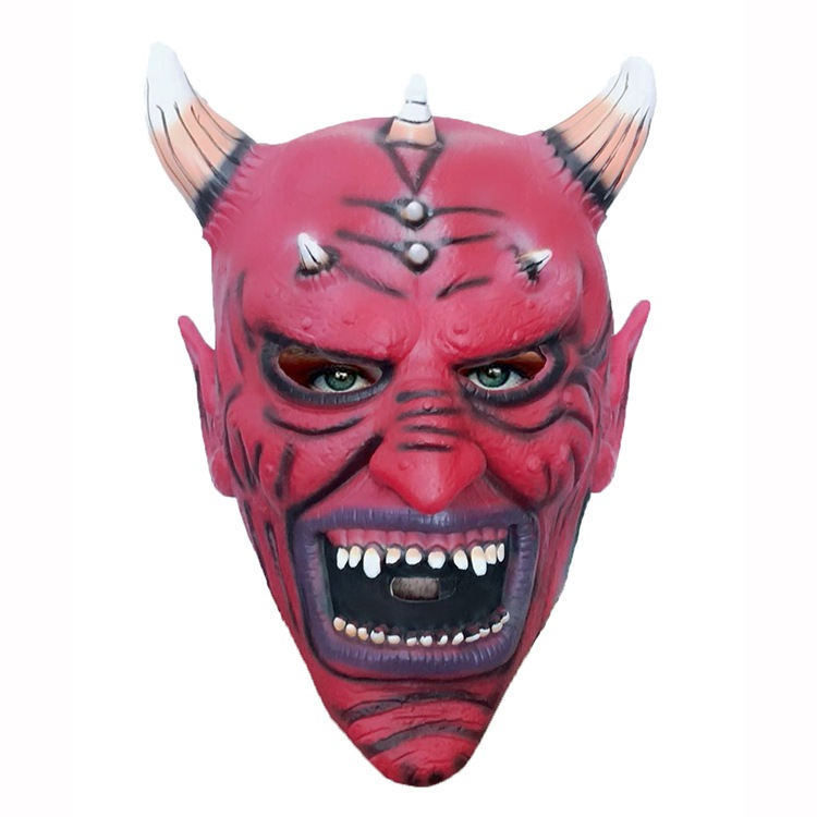 TOPENG HALLOWEEN IBLIS LATEX, MASK SATAN, HORROR MASK, TOPENG SETAN, CREEPY MASK LATEX, MAOU MASK