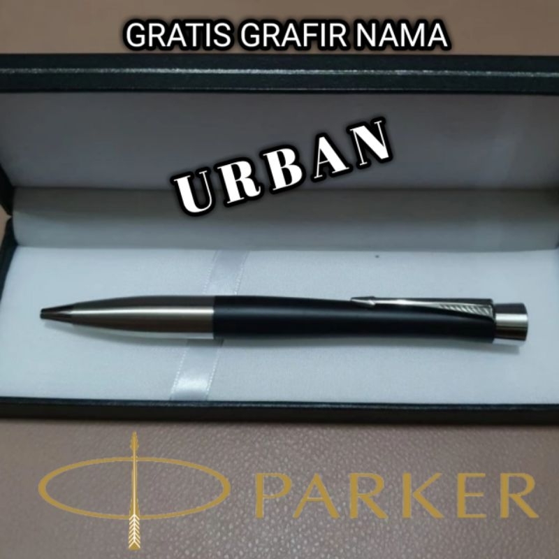 

Pulpen Bollpoint Mewah Parker Urban Vintage Clip Stainless Gratis Grafir Nama