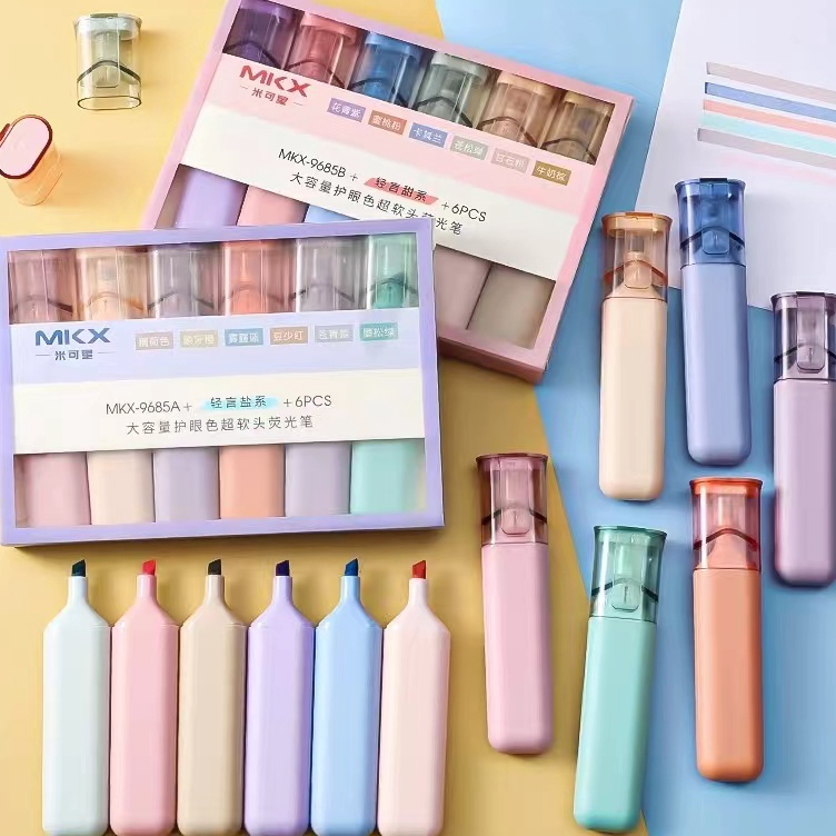 

KODE N63V Pen Highlighter Macaroon 6 Warna Stabilo Highlighter Pastel Marker