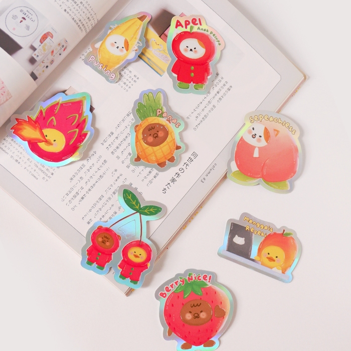 

Hologram Diecut Sticker - Fruit Punch