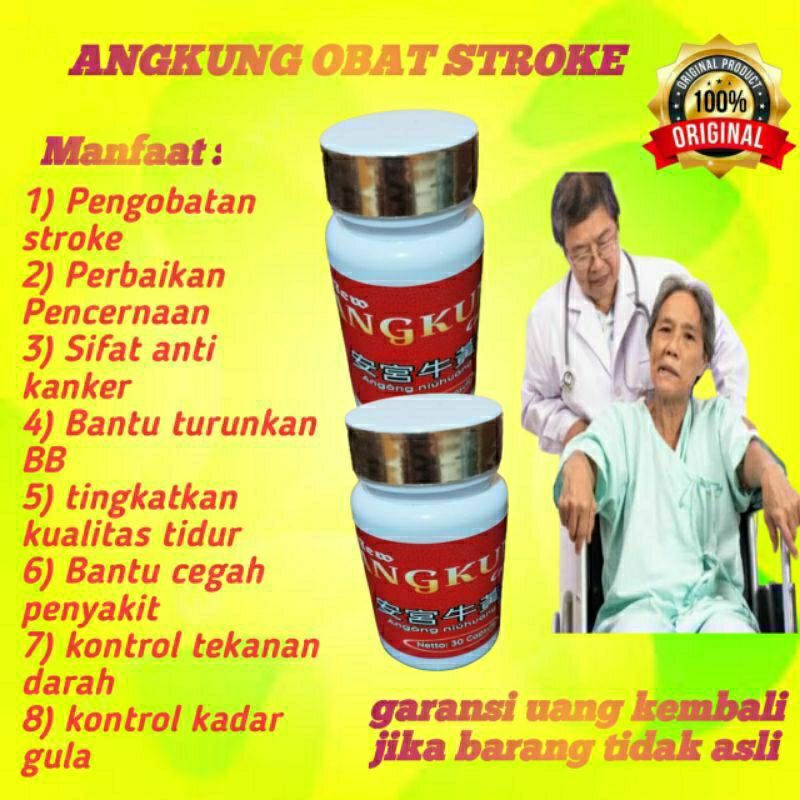 Obat Stroke Ampuh New Angkung Angong Niuhuang Wan Kapsul Herbal Aman Terbaik Asli Original