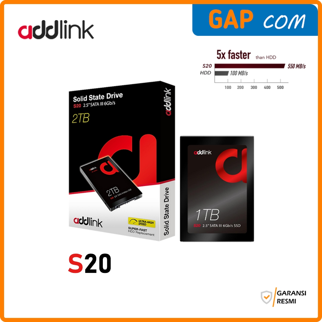 SSD 256GB/512GB/1TB/2TB Addlink S20 SATA III 2.5" Internal PCs PS4 Laptop Solid State Drive
