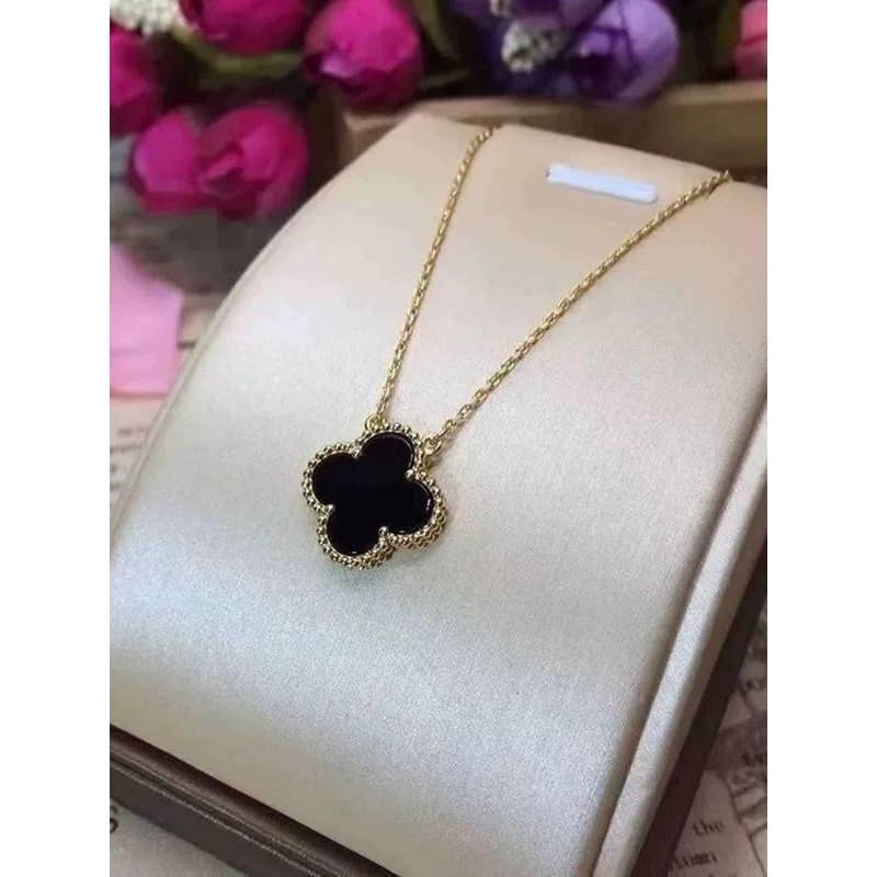 [ COD ] Kalung Clover Wanita Bahan Titanium lapis emas23k / Kalung Titanium Wanita Anti Karat Dan Lu