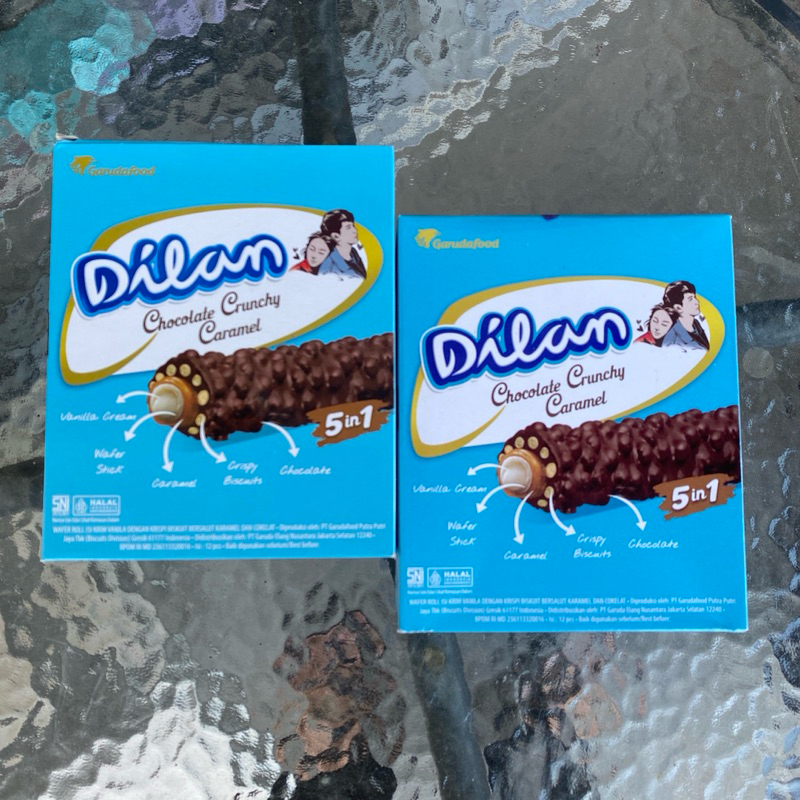 

Dilan Chocolate Crunchy Caramel 1 pack isi 12 pcs