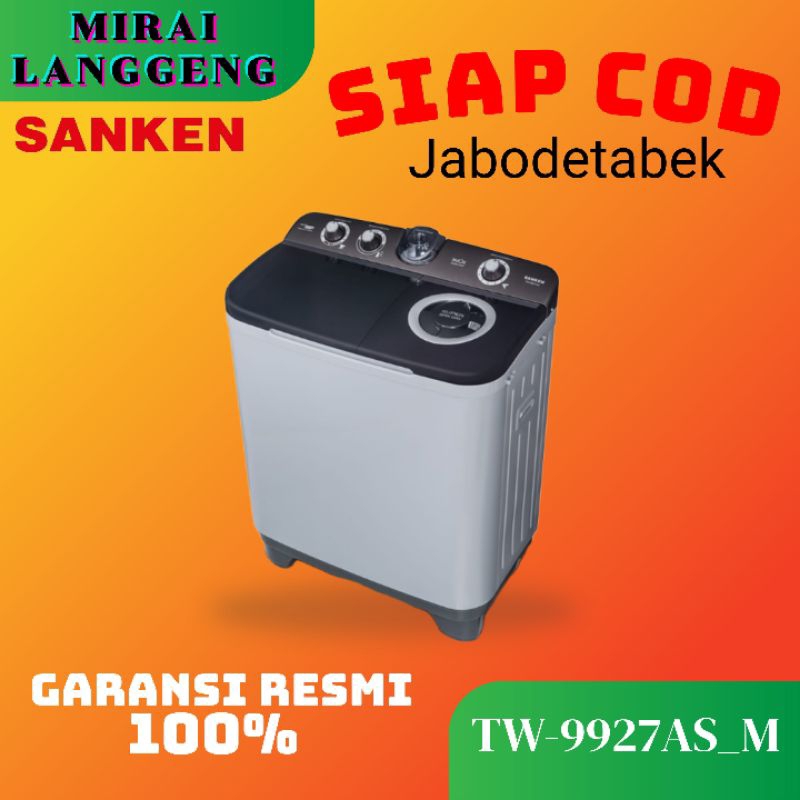 SANKEN MESIN CUCI 2 TABUNG SEMI AUTO WASHER TW-9927AS_M
