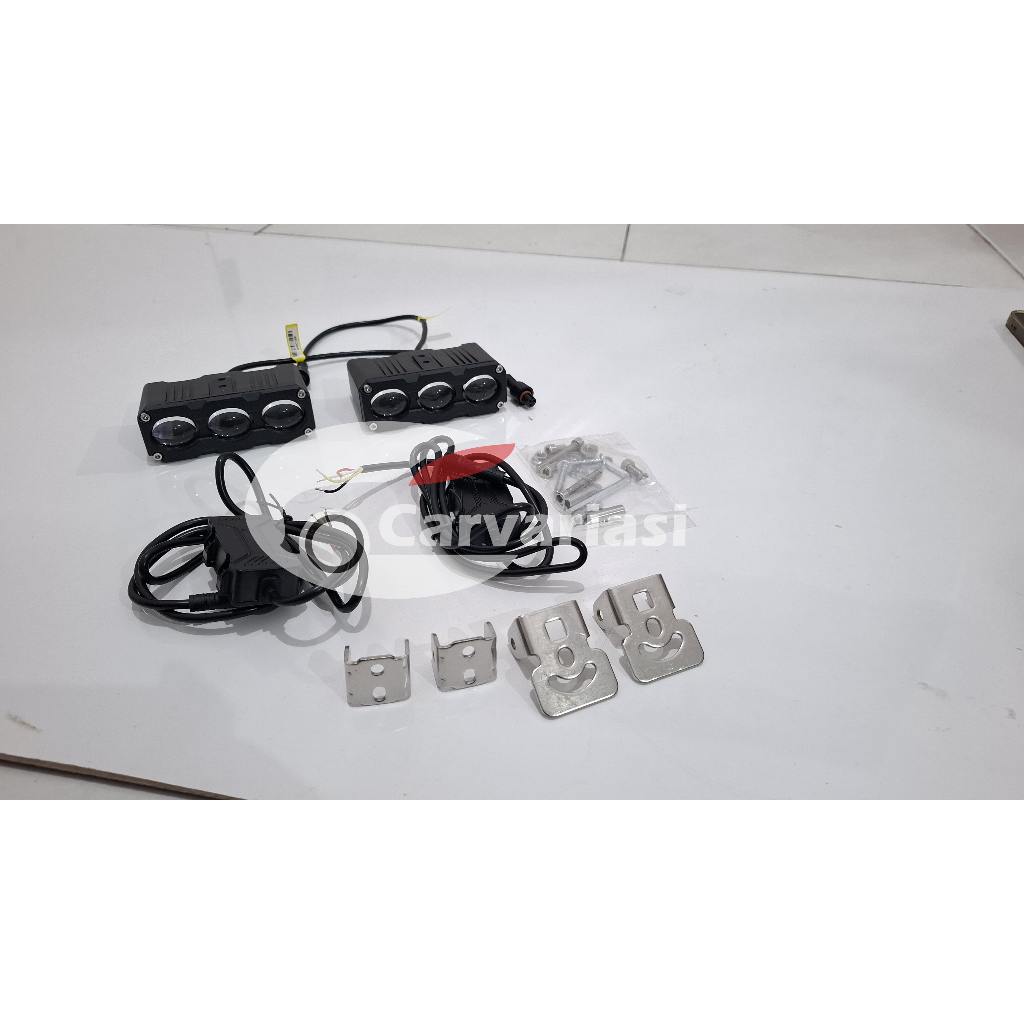 Mini Projie BW-CVP3 Lampu Tembak Mobil Motor LED Mini Projie 3 Mata